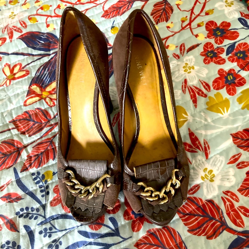 Chocolate heels, Nine West, size 9